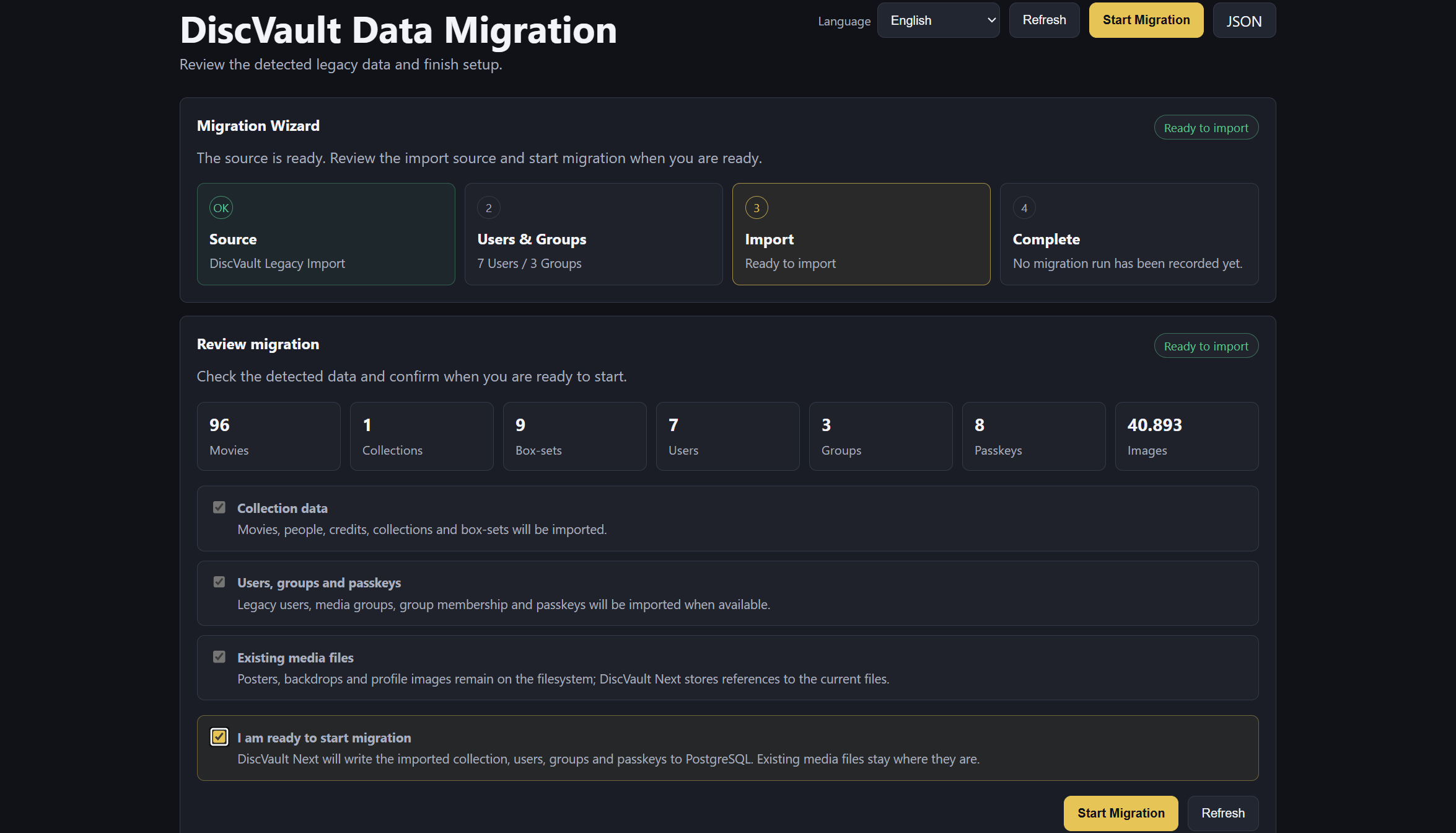Ready to start migration
