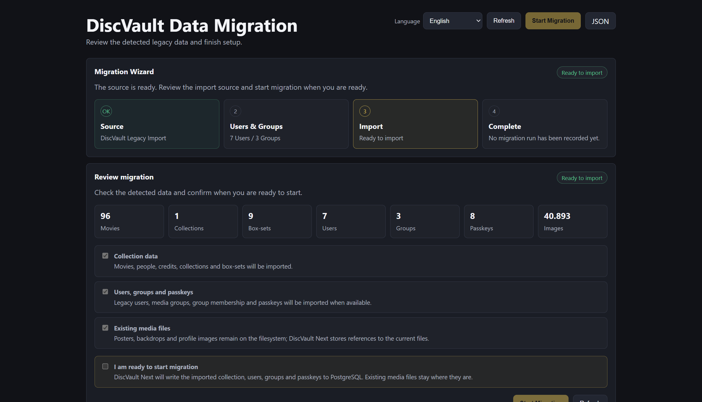 Migration wizard scope
